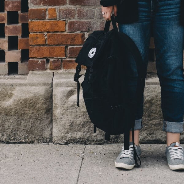 Rucksack in der U-Bahn