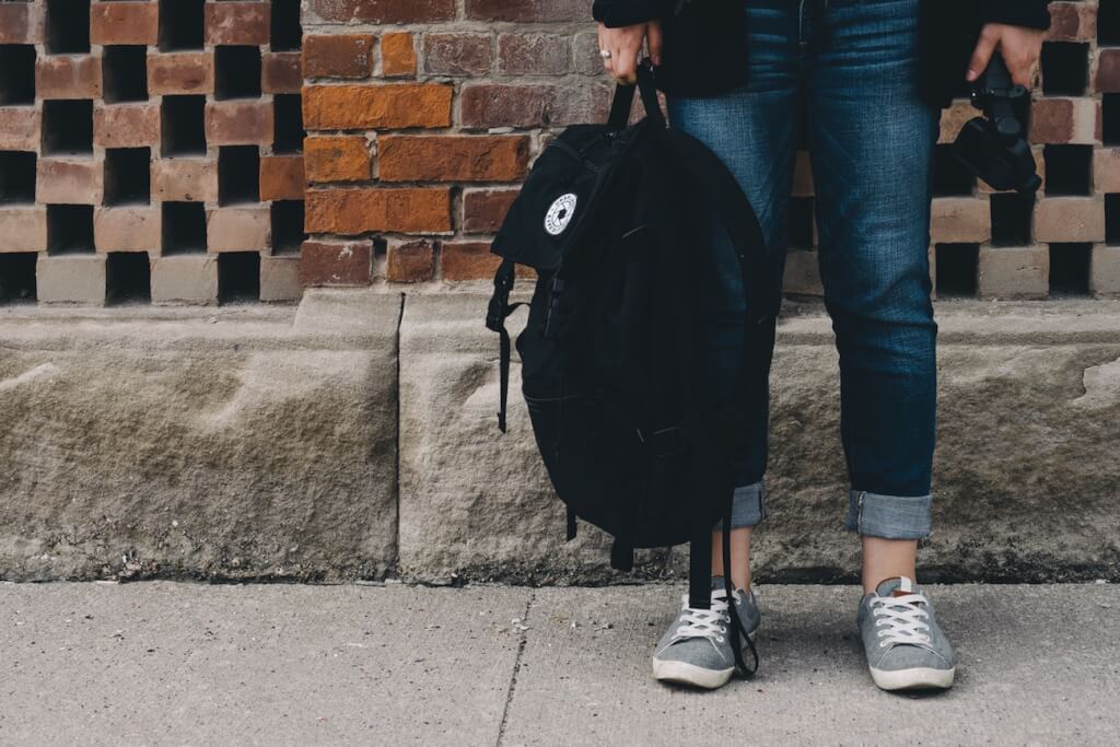 Rucksack in der U-Bahn